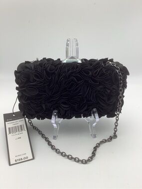 BCBGMaxAzria Black ruffled Chain Wristlet- New with Tags